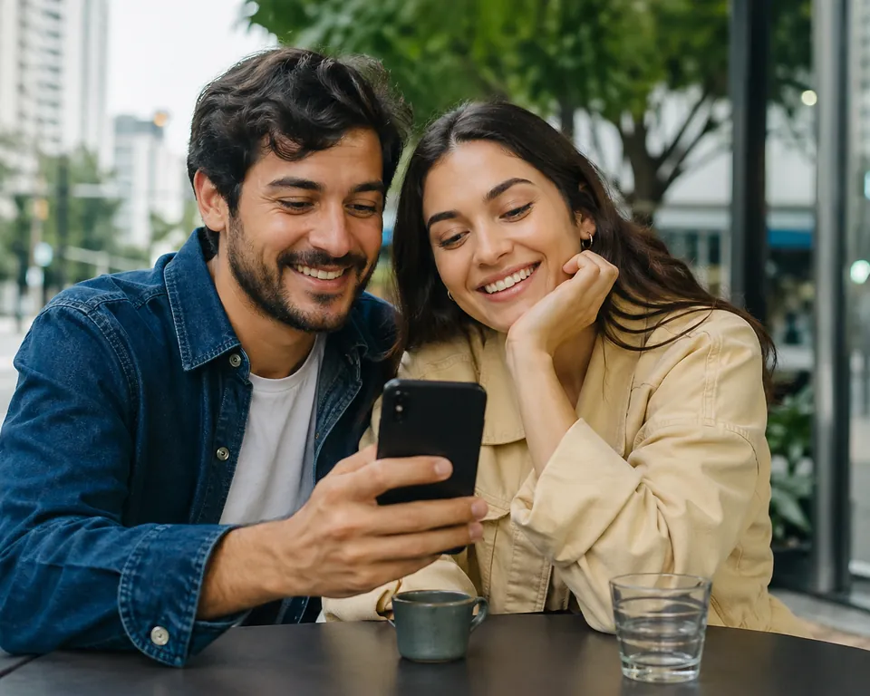 Homem analisando opções de crédito consignado pelo celular